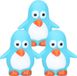 Krüger & Gregoriades Canard en bain/pingouin - 3x - Classic bleu - articles de salle de bain amusants - size 6 cm - plastique - jouets aquatiques pingouins