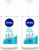 Nivea Dry Fresh Deodorant Roller - 50 ml - Voordeelverpakking - 2 stuks