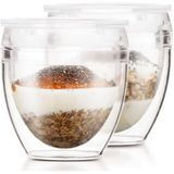 Bodum Pavina To Go Set van 2 dubbelwandige bekers met deksel - 20 cl - Transparant