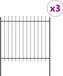 WOERDEN Portail 3 pièces 5,1 x 1,5 m Acier thermolaqué Gris