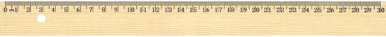Kangaro Liniaal 30cm hout met metaalinleg ongelakt
