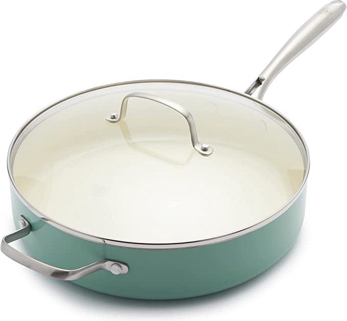Greenlife Artizan Sauteerpan met antiaanbaklaag 30 cm/4,8 liter, PFAS-vrij, turkoois