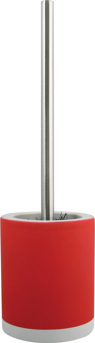MSV Shine Toilet/WC-borstelhouder - Keramiek/Metaal - Rood - 38 cm