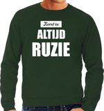 Bellatio Decorations Shoppartners Bv Groene foute Kersttrui / sweater - Kerst is altijd ruzie - heren - Kerstkleding / Christmas outfit S