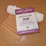 Chagrin Valley Gift Set – 100% Natural Castile & Shea Soap Bar with Washcloth and Wooden Soap Dish