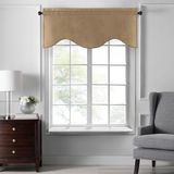 Elrene Home Fashions Colette Faux-Silk geschulpte raamvolant, 127 x 53 cm (gecallopeerde volant), goud