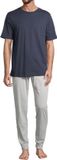 Schiesser Heren pyjama Night & Home 3XL grijs / donkerblauw