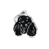 MyFamily Hond Medaille Gemaakt In Italië, Black Poodle, Hond Plat, Email Metal, Friends Collectie, 28x30 mm