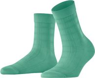 FALKE Madras gedessineerd katoen sokken dames groen - maat 35-38
