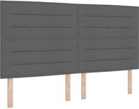 vidaXL LED Hoofdbord Donkergrijs Stof 180 cm