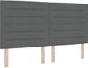 vidaXL LED Hoofdbord Donkergrijs Stof 180 cm