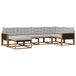 vidaXL Ensemble de canapé d'extérieur 6 pièces Naturel et gris clair Acacia massif