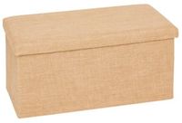5Five Poef/hocker/voetenbankje Jute - opbergbox - beige - PO/MDF - 38 x 38 x 76 cm - opvouwbaar