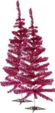 Krist+ Artesania Cerd 2x stuks kleine fuchsia roze kerstbomen van 120 cm van kunststof met voet