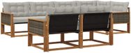 vidaXL Hoek loungeset 7-delig Naturel et gris clair