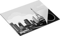 Chefcare Inductie Beschermer Skyline van Parijs - Zwart Wit - 65x52 cm