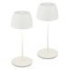 BRILONER - Set van 2 draadloze mini-led-tafellampen met aanraakbediening, traploos instelbare dimbaarheid, draadloze bedlamp, staande woonkamer, nachtkastje, kantoor, buiten, 8 x 20 cm, wit