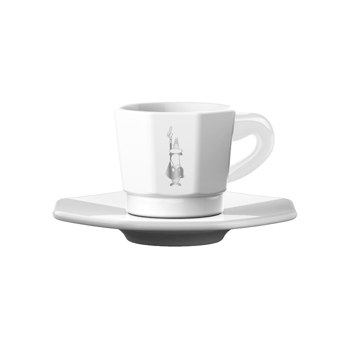 Bialetti Espresso Kop en Schotel - Wit - Set van 4