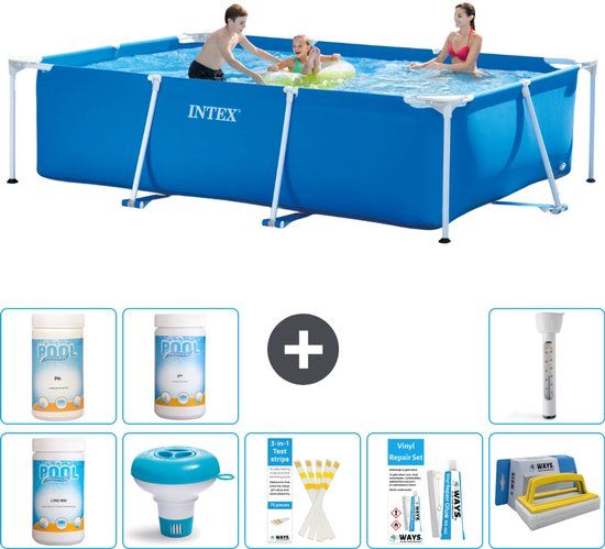 Intex Rechthoekig Frame Zwembad - 300 x 200 x 75 cm - Blauw - Compleet Pakket