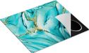 Chefcare Inductie Beschermer Abstracte Kunst - Licht Blauw Glimmend Marmer - 57,6x51,6 cm - Inductie Mat