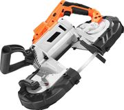 20V scieuse à ruban sans fil, portable, avec une profondeur de coupe de 5 pouces, vitesse variable (0-120 m/min) grâce à un moteur sans balais. Équipé d'un éclairage LED. Convient pour la coupe d'acier, d'aluminium, de câbles, de profilés d'angle et de tubes en PVC (coupe uniquement)
