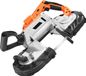 20V scieuse à ruban sans fil, portable, avec une profondeur de coupe de 5 pouces, vitesse variable (0-120 m/min) grâce à un moteur sans balais. Équipé d'un éclairage LED. Convient pour la coupe d'acier, d'aluminium, de câbles, de profilés d'angle et de tubes en PVC (coupe uniquement)