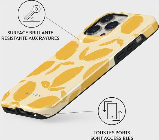 BURGA Telefoonhoesje voor iPhone 14 - MagSafe-compatibel - Schokbestendige Hardcase Hoesje - Lemon Tart