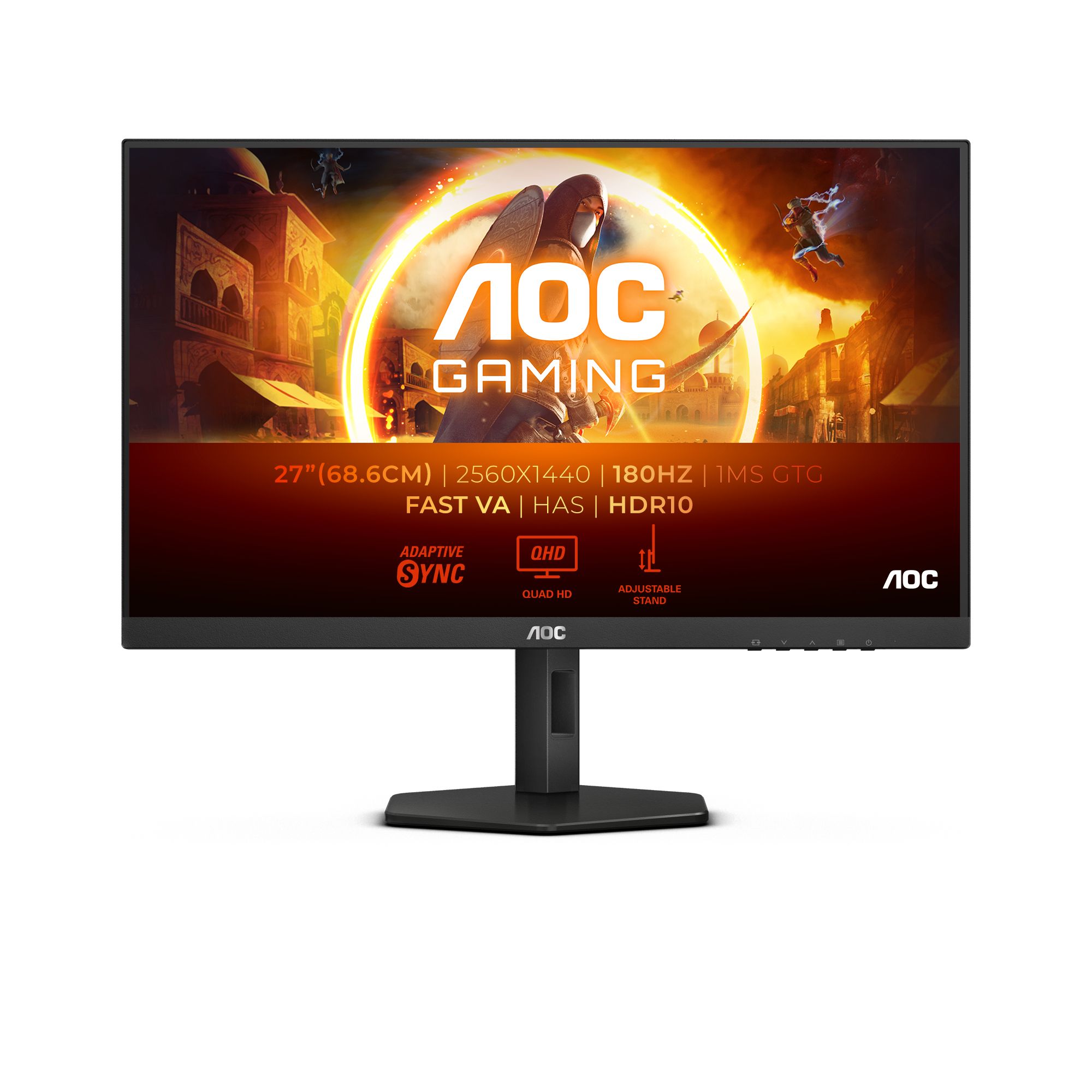 AOC Q27G4XN 27" QHD 180Hz Gaming Monitor - Fast VA, Adjustable