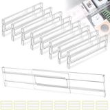 Merkloos Verstelbare Ladeverdelers 8 Stuks – Kunststof Ladeorganizer voor Keuken, Badkamer en Kantoor – Lengte 27,5-52 cm – Transparant