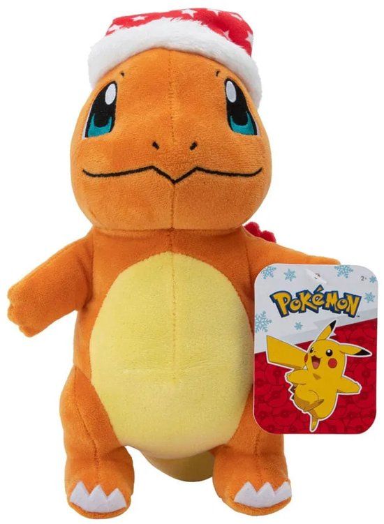Jazwares Pokémon Knuffel Figure Winter Charmander met Christmas Hat 20 cm