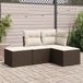 Maison Exclusive - Ensemble de jardin, composé de 4 pièces avec coussins, marron, en polyrotin