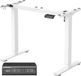 VASAGLE Cadre de bureau assis-debout électrique, réglable en hauteur | 3 préréglages mémoire, avec roulettes, (90-140) x 60 x (71-119) cm, blanc, collection BALOK LSD021W01