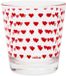 Excelsa Enjoy Cuori – Set van 6 Rode Glazen – 25 cl – Transparant Glas met Hartmotief