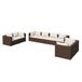 vidaXL 6-delige Loungeset met Kussens Poly Rattan Bruin