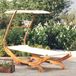 Prolenta Maison Exclusive - Ligbed met zonnedak, 100x190x134 cm, beuken hout, massief, crème kleur