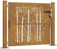 vidaXL Poort met bamboe-ontwerp 105x80 cm cortenstaal