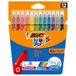 BIC Kids Kid Couleur Gekleurde Viltstiften Medium Punt - Verschillende Kleuren, Pak van 12 Stuks