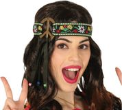 Fiestas Guirca Atosa Haarband Peace Teken Groen Meisjes/Dames Hippie/Flower Power