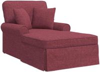 vidaXL Chaise Lounge met Rok Wijnrood Stof 91 x 157 x 91 cm