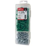 Ram Aggrip Plugs with Screws, Green, 150 Pieces