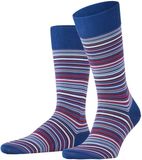 FALKE Microblock gedessineerd katoen sokken heren blauw - maat 41-42