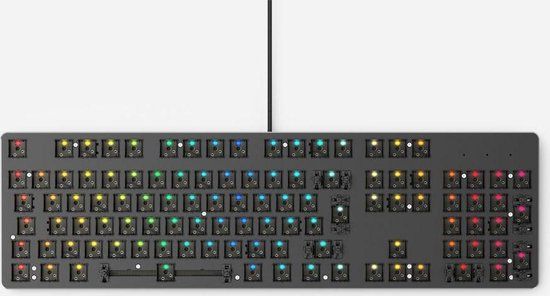 Glorious PC Gaming Race GMMK Full-Size Barebone Mechanical Keyboard - QWERTY ISO - RGB - Grey