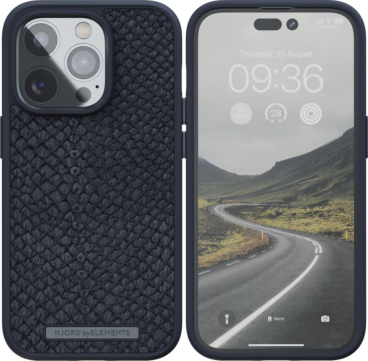 Njord byELEMENTS iPhone 14 Pro Back Cover Telefoonhoesje - Zwart