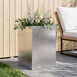 VidaXL Plantenbak zilver 50 x 50 x 75 cm roestvrij staal