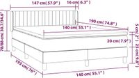vidaXL Boxspring met matras stof lichtgrijs 140x190 cm