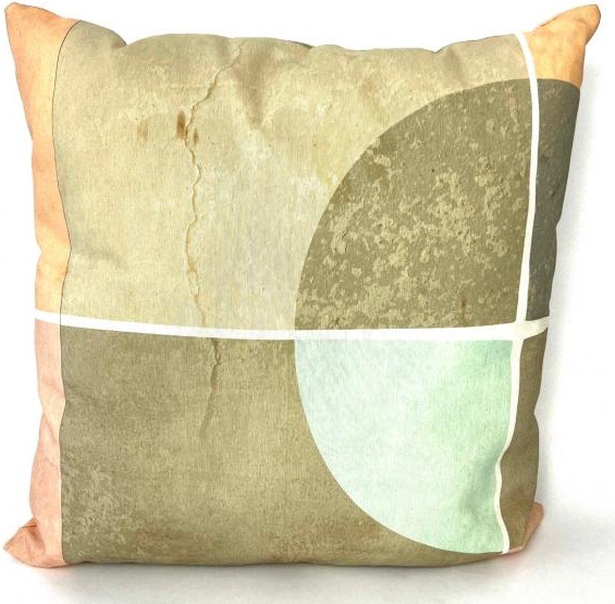 Madison sierkussen 50x50 Block/Round taupe pink