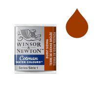 Winsor & Newton Cotman Watercolor Paint 074 Burnt Sienna (Half Pan)