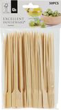 Excellent Houseware Sate prikkers/stokjes - 50x - bamboe - 15 cm - BBQ spiezen - Cocktail prikkers