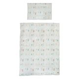 roba Woodland Buddies kinderbeddengoed, dekbedovertrek 100 x 135 cm + kussensloop 40 x 60 cm, katoen, pastelgroen