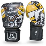 King Pro Boxing Gants de boxe - Hanya - Noir / Jaune - Microfibre 14 oz